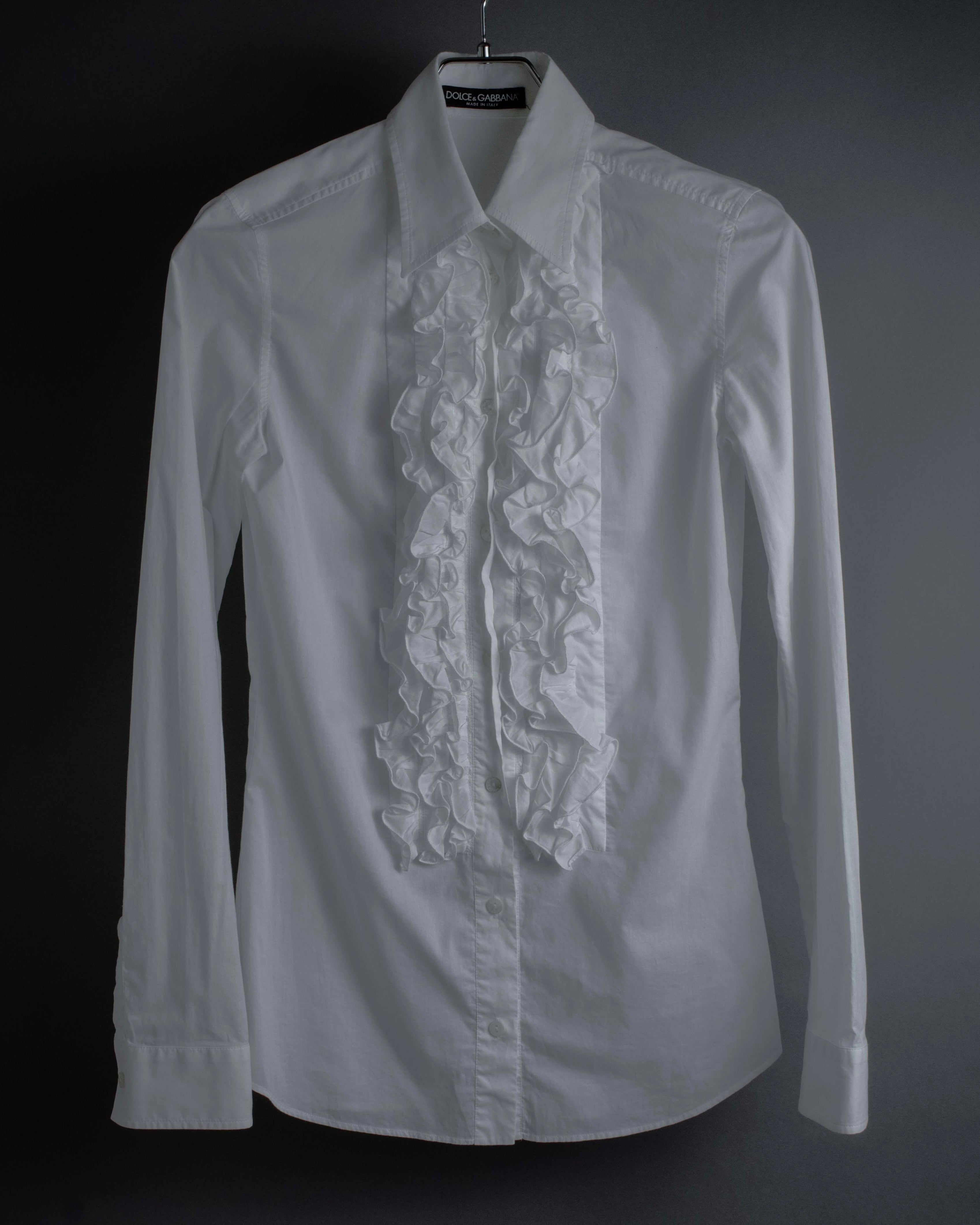 "Dolce & Gabbana" Tiered frill design white shirt