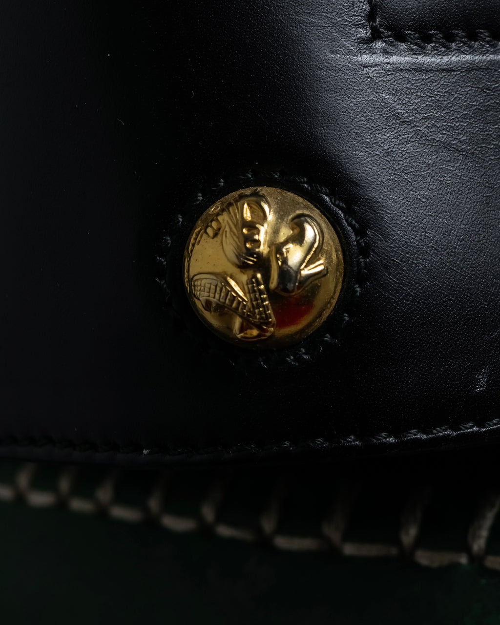 "Salvatore Ferragamo" 90's Animal motif studs design leather bag