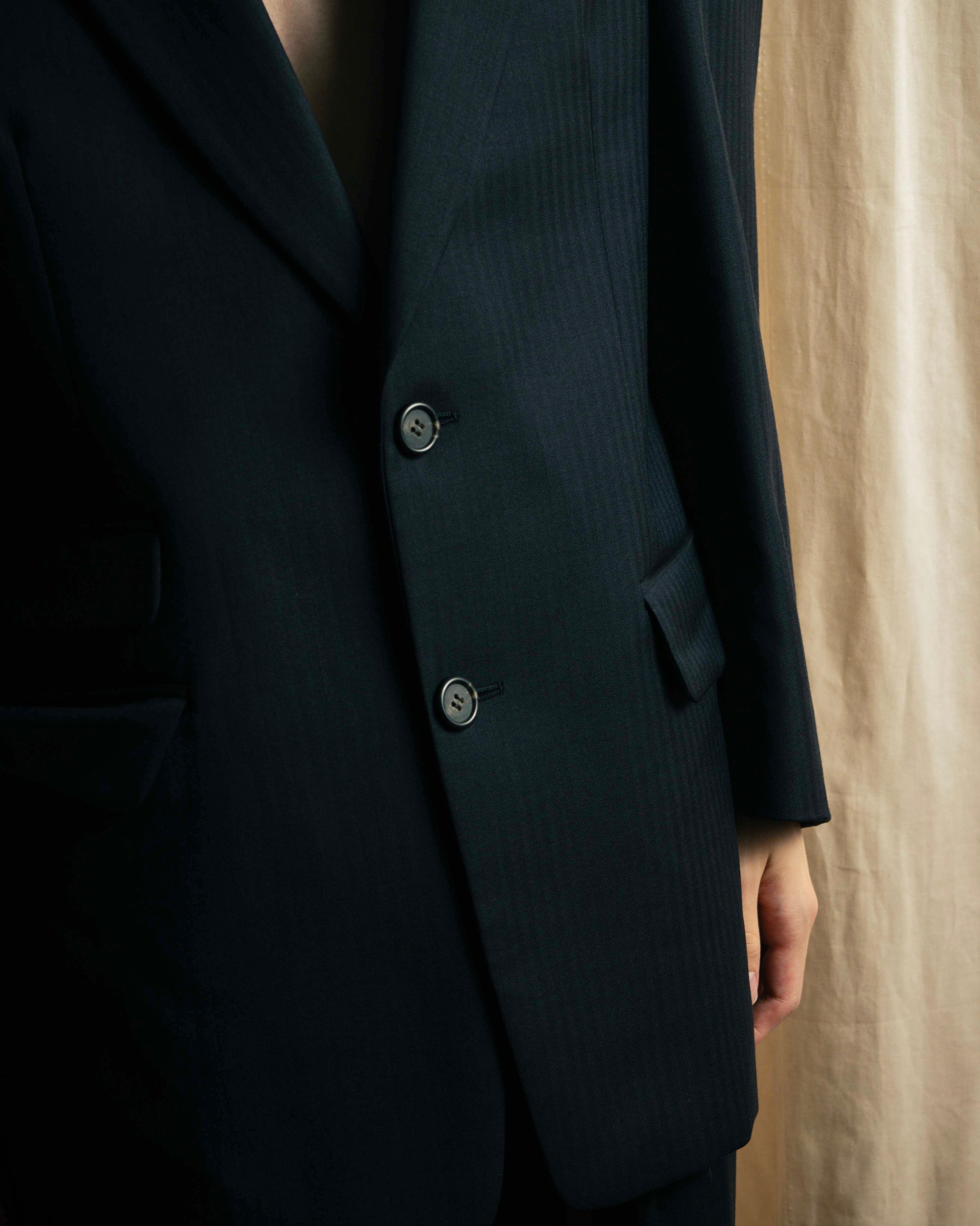 "YVES SAINT LAURENT" Classical tailoring shadow stripe pattern set up