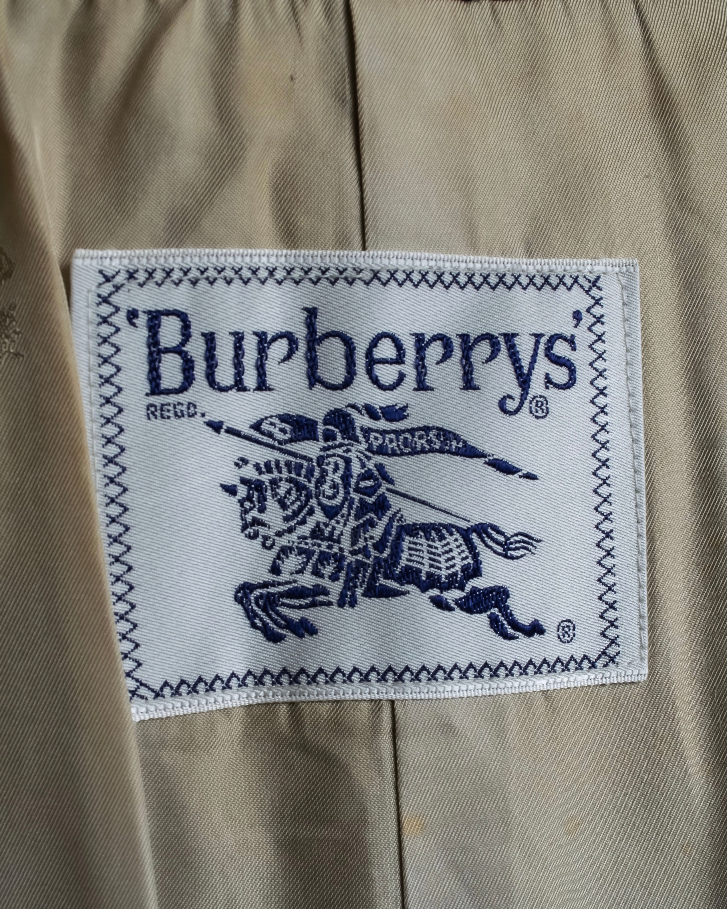 "BURBERRYS" Herringbone belted design soutien collar coat