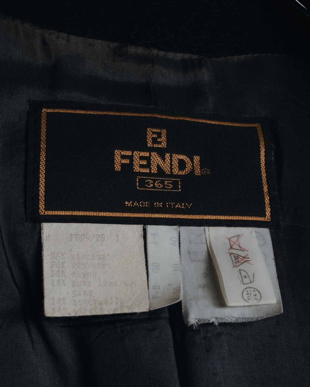 "FENDI" 80’s-90’s viscose blend structured tailored jacket