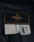"FENDI" 80’s-90’s viscose blend structured tailored jacket