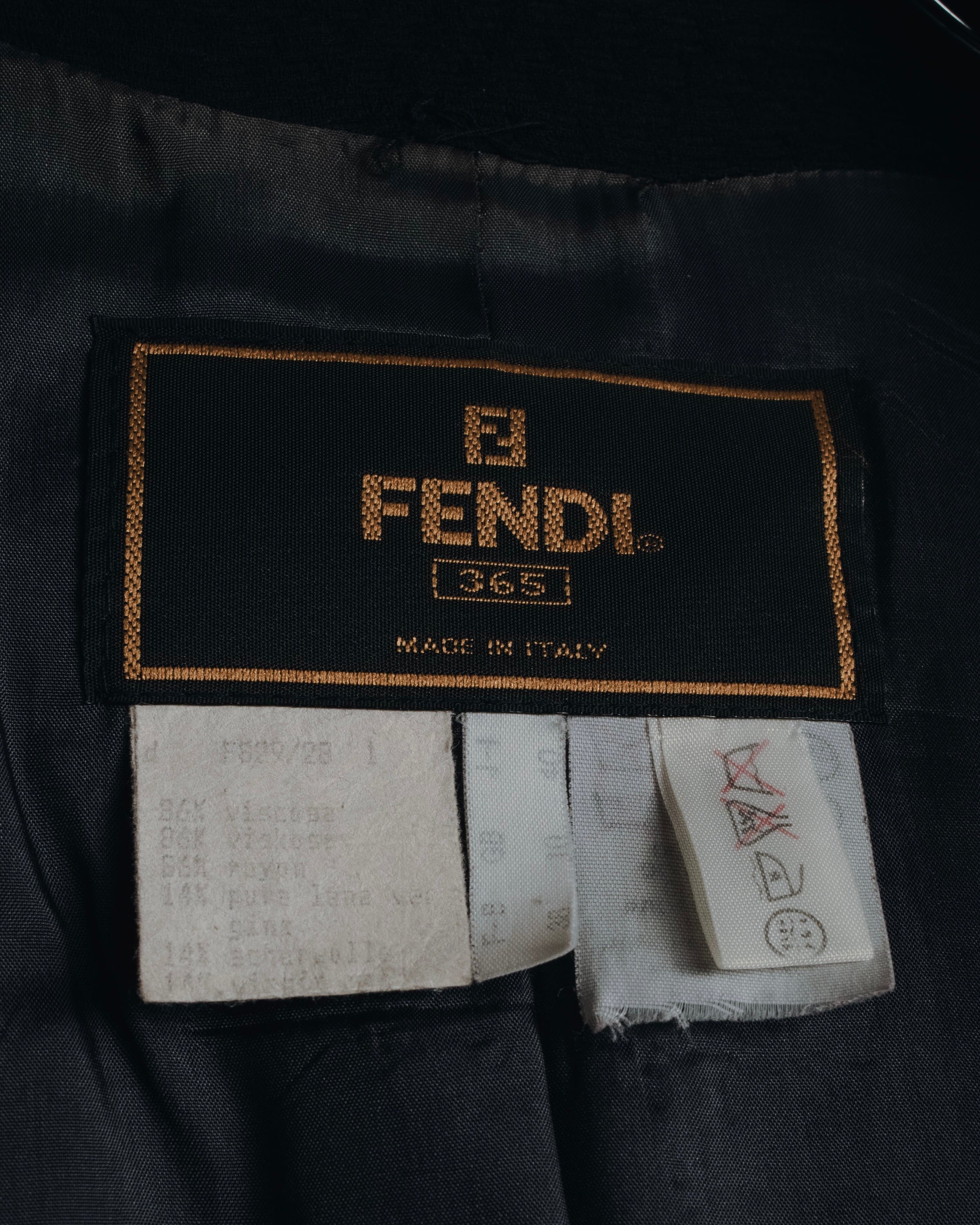 "FENDI" 80’s-90’s viscose blend structured tailored jacket