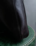 "GUCCI" Metal handle detail brown leather bag