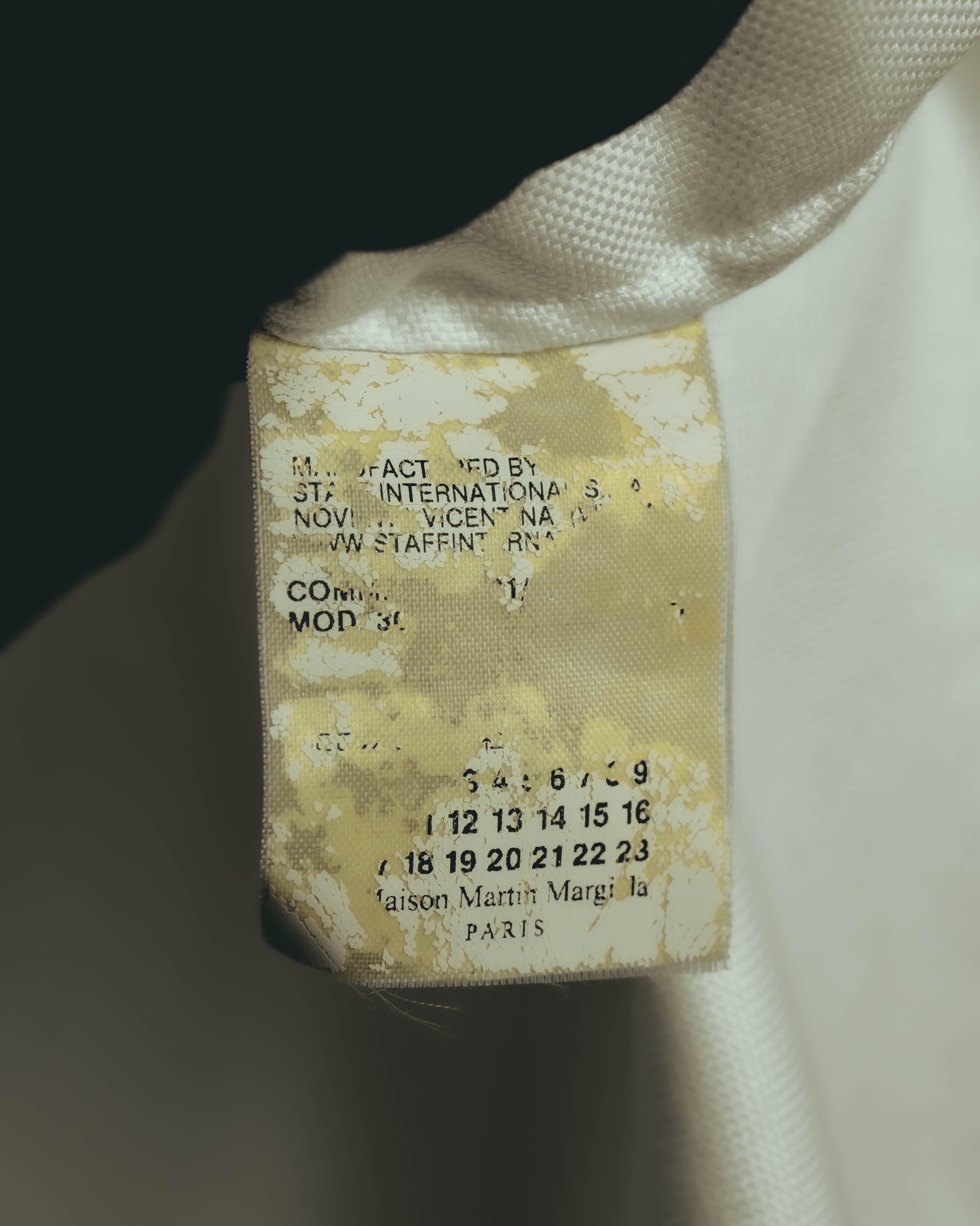 “Maison Martin Margiela” Replica 00’s-10’s Line 14 textured bib white shirt