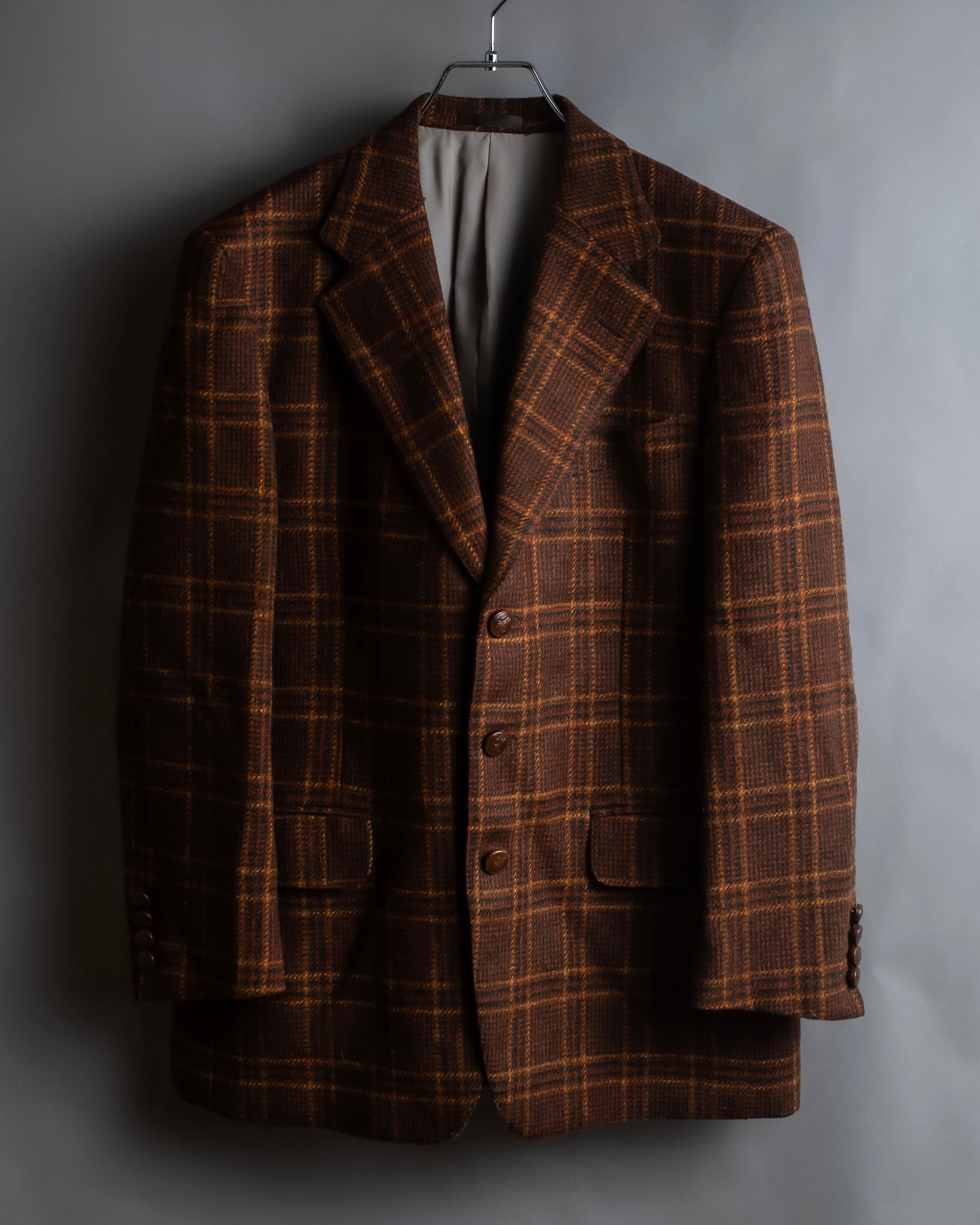 "Burberrys" Warm-colored checked twill tailored jacket