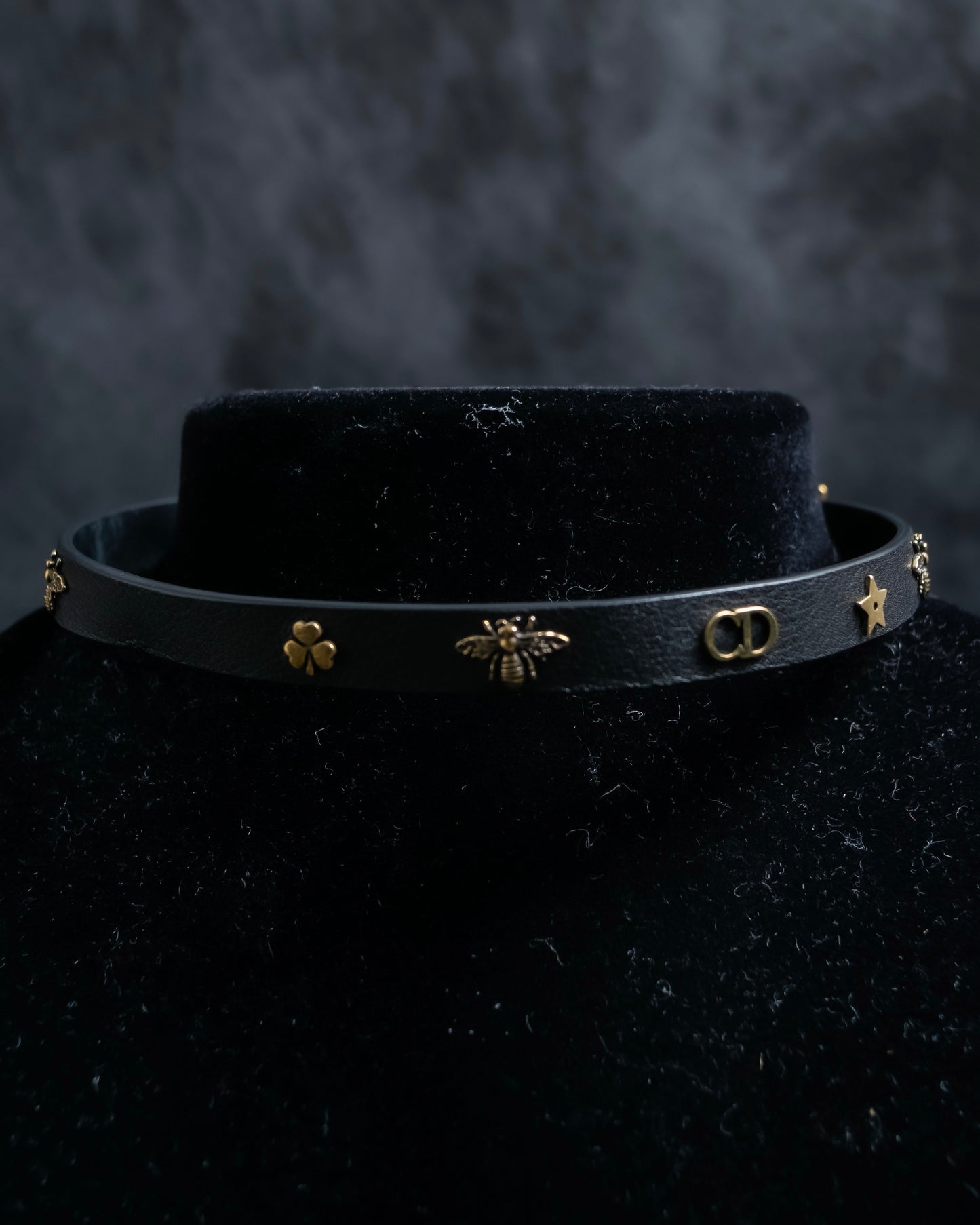 "Christian Dior" Mystical motif leather bracelet