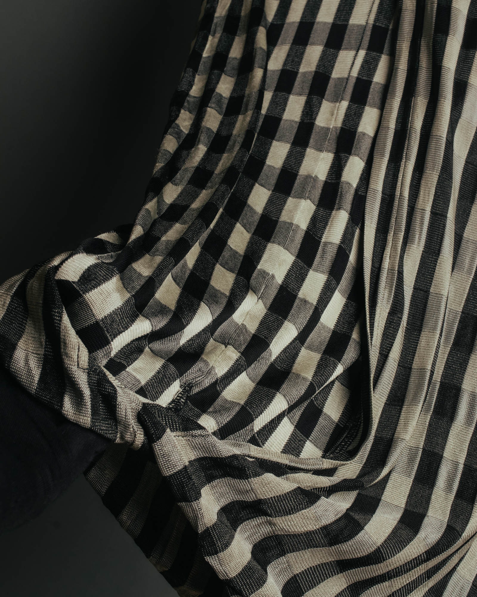 “tricot COMME des GARÇONS” 00’s-10’s Asymmetric gingham draped top