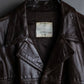 "Vintage 100% cow leather oversized tailored jacket"