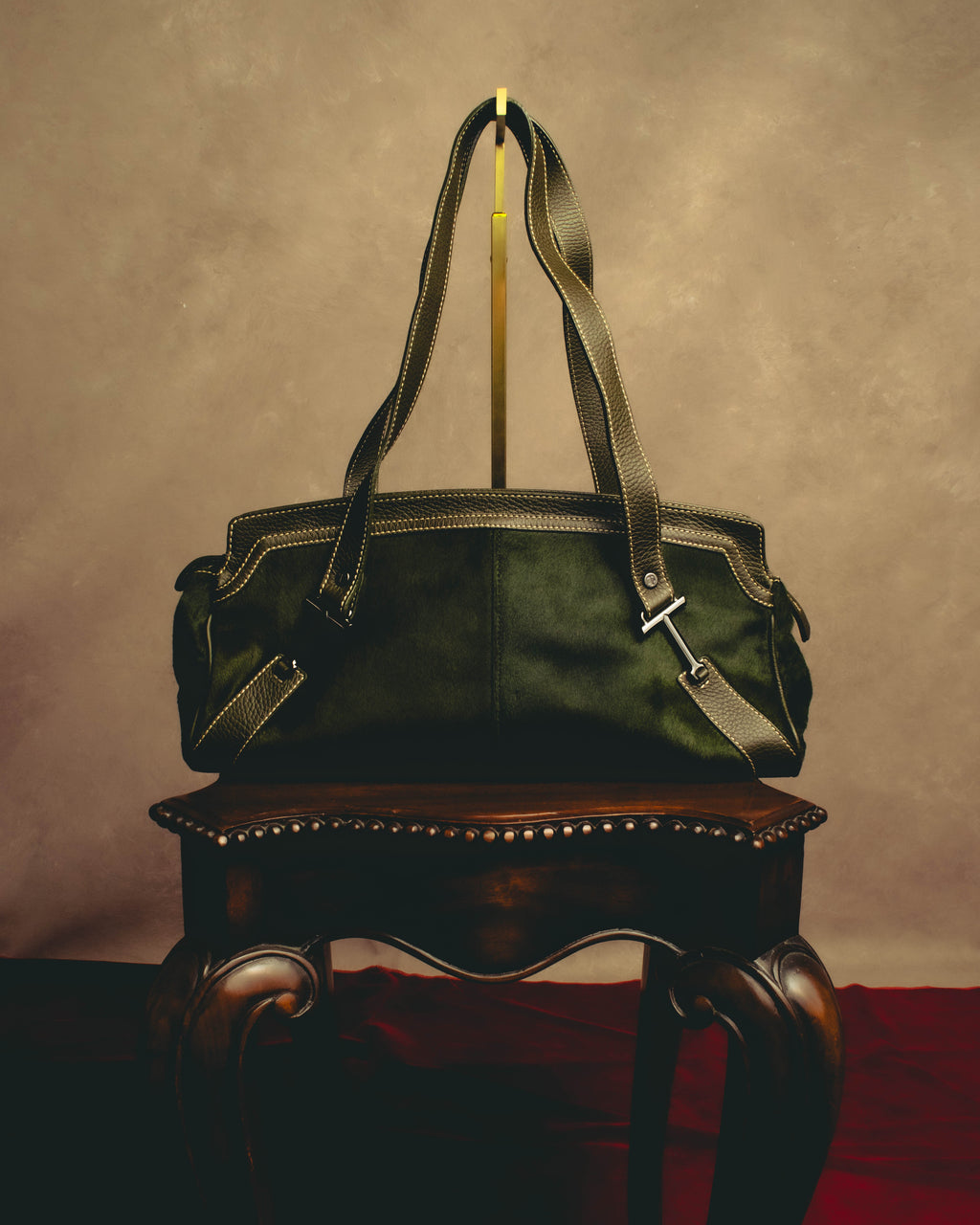 "TOD'S" 00's-10's Textured haircalf leather shoulder bag