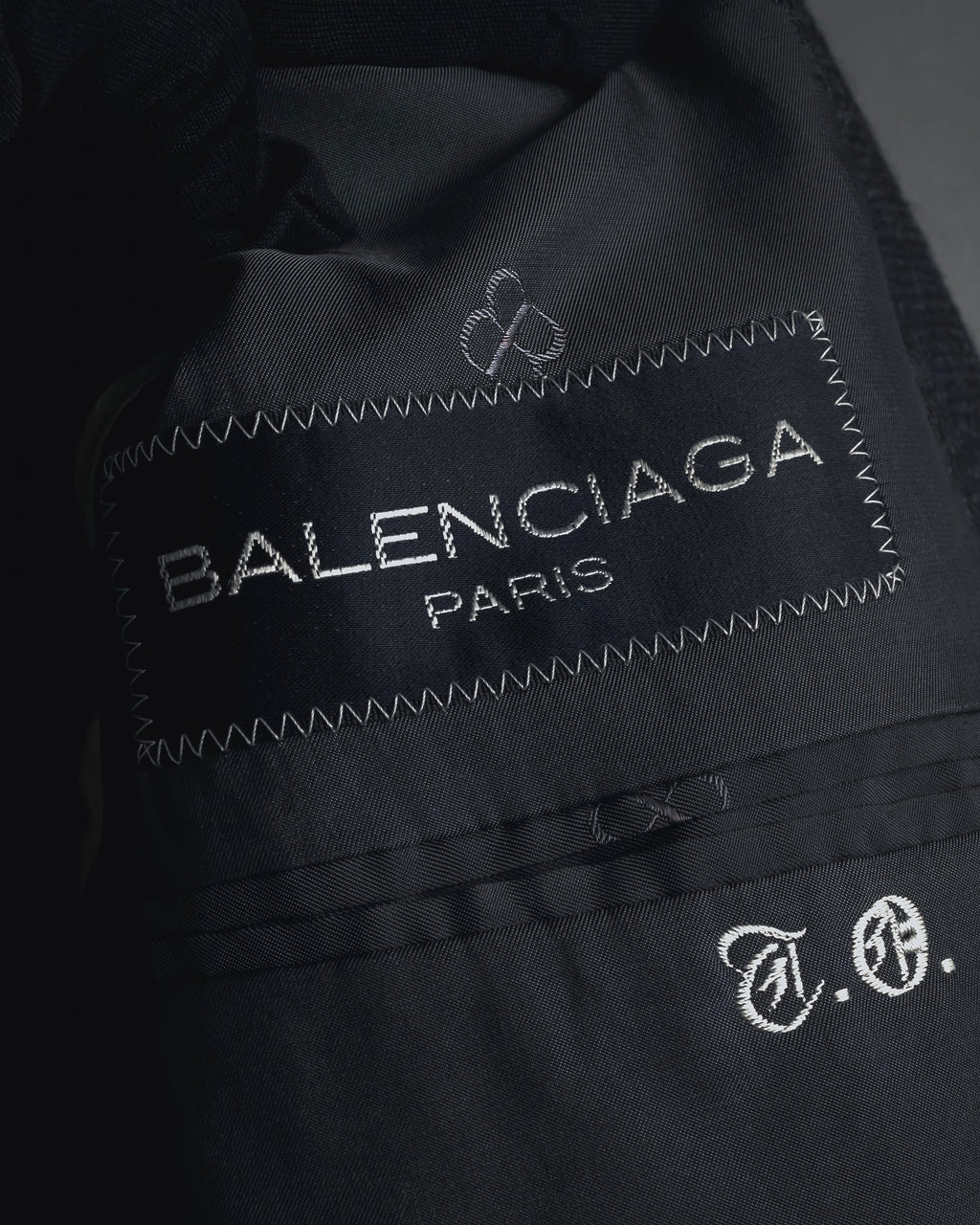 "BALENCIAGA" 90’s Cashmere blend glen check double-breasted blazer