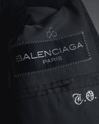 "BALENCIAGA" 90’s Cashmere blend glen check double-breasted blazer