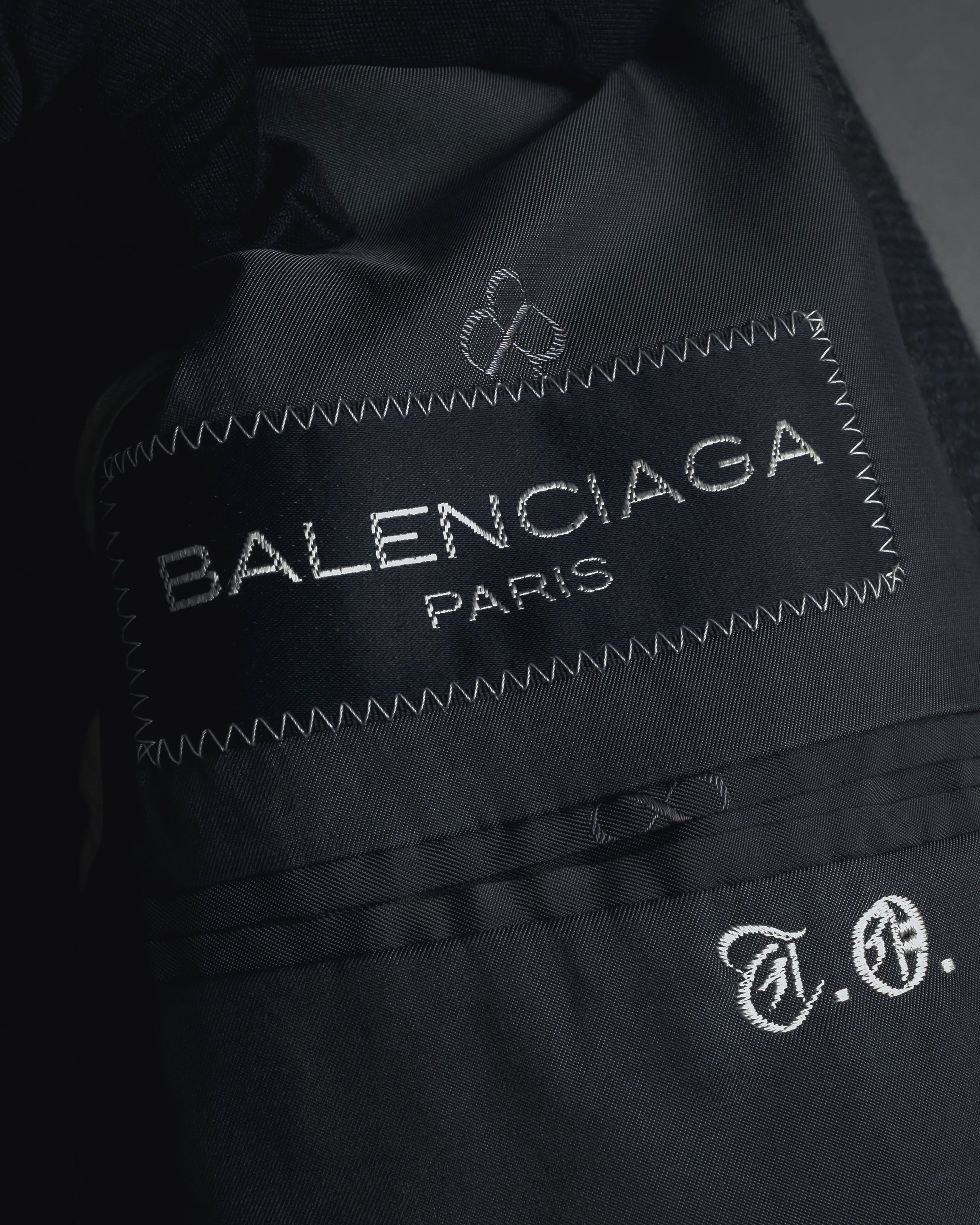 "BALENCIAGA" 90’s Cashmere blend glen check double-breasted blazer