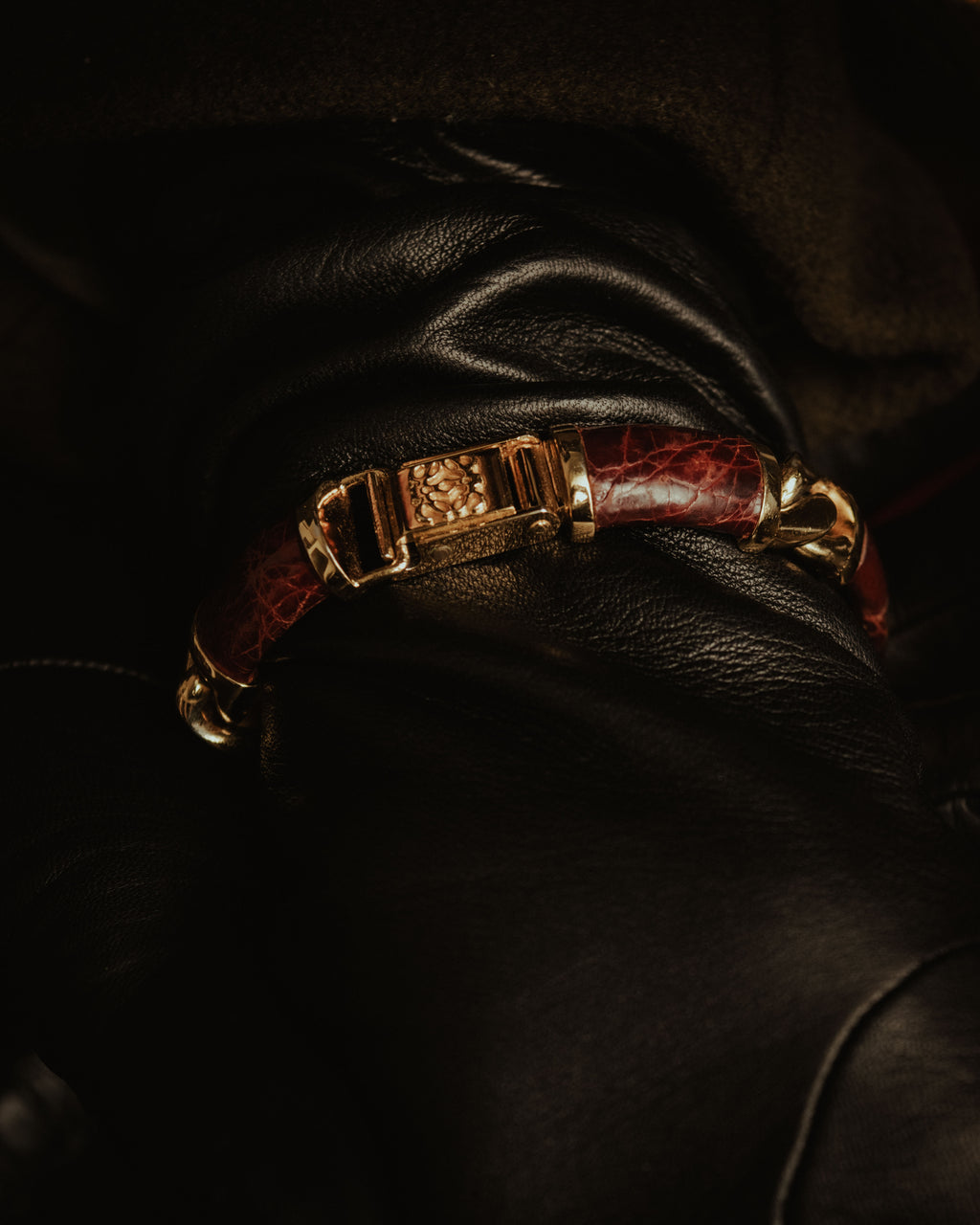 –SPECIAL– "LOEWE" 80’s-90’s Rectangular anagram bangle bracelet watch