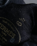 "HERMES" Stud &amp; ring design anjo leather gloves