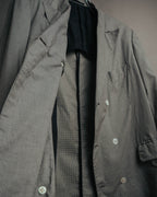 -SPECIAL- "Y's for men" 80's Double breasted houndstooth long jacket