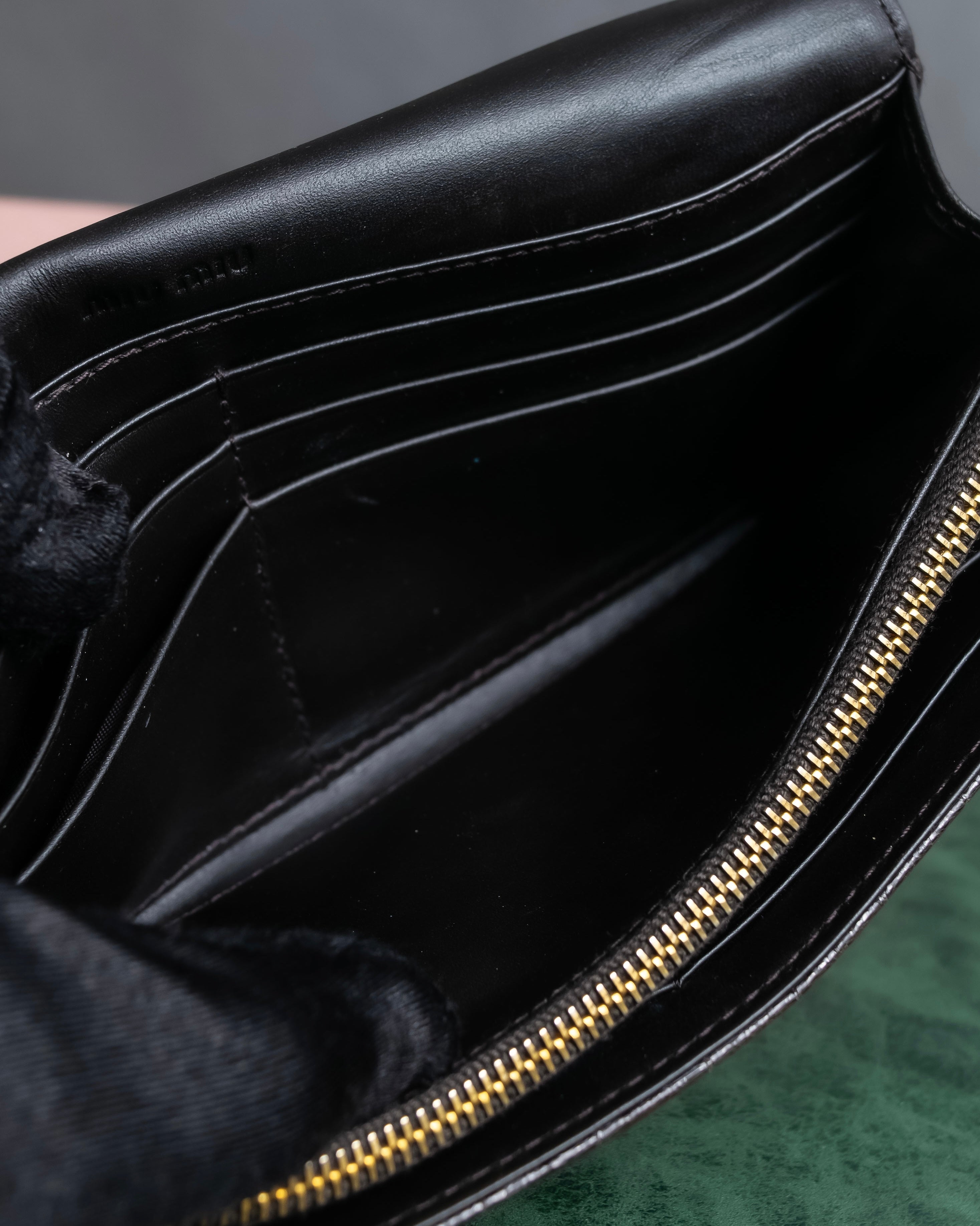 "MIU MIU" Crocodile embossed leather long wallet