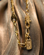 "YVES SAINT LAURENT" rhinestone motif gold necklace