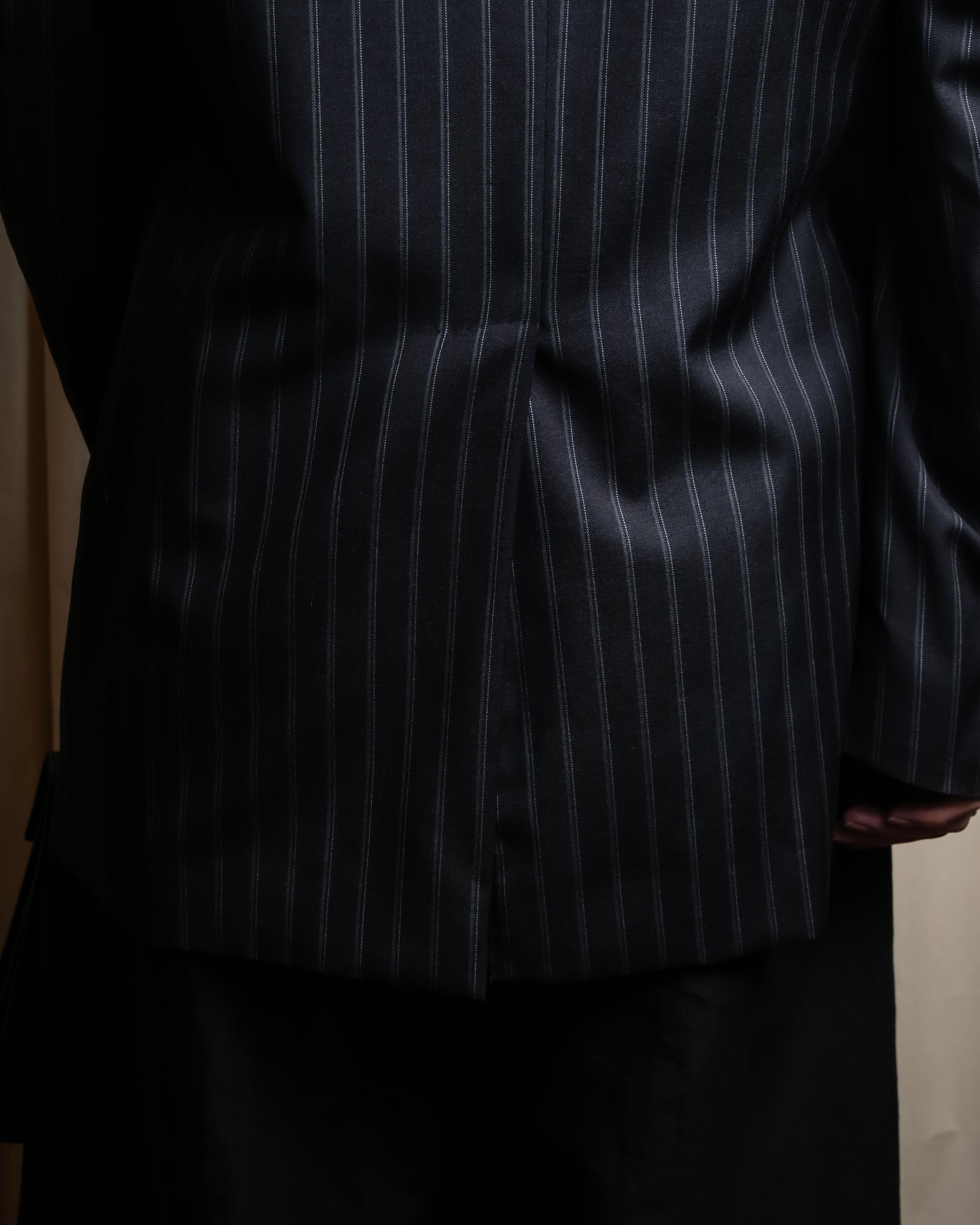 "Dolce & Gabbana" Pinstripe vertical lines emphasized tailored jacket