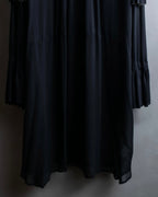 "DRIES VAN NOTTEN" Gather tiered design sheer black dress