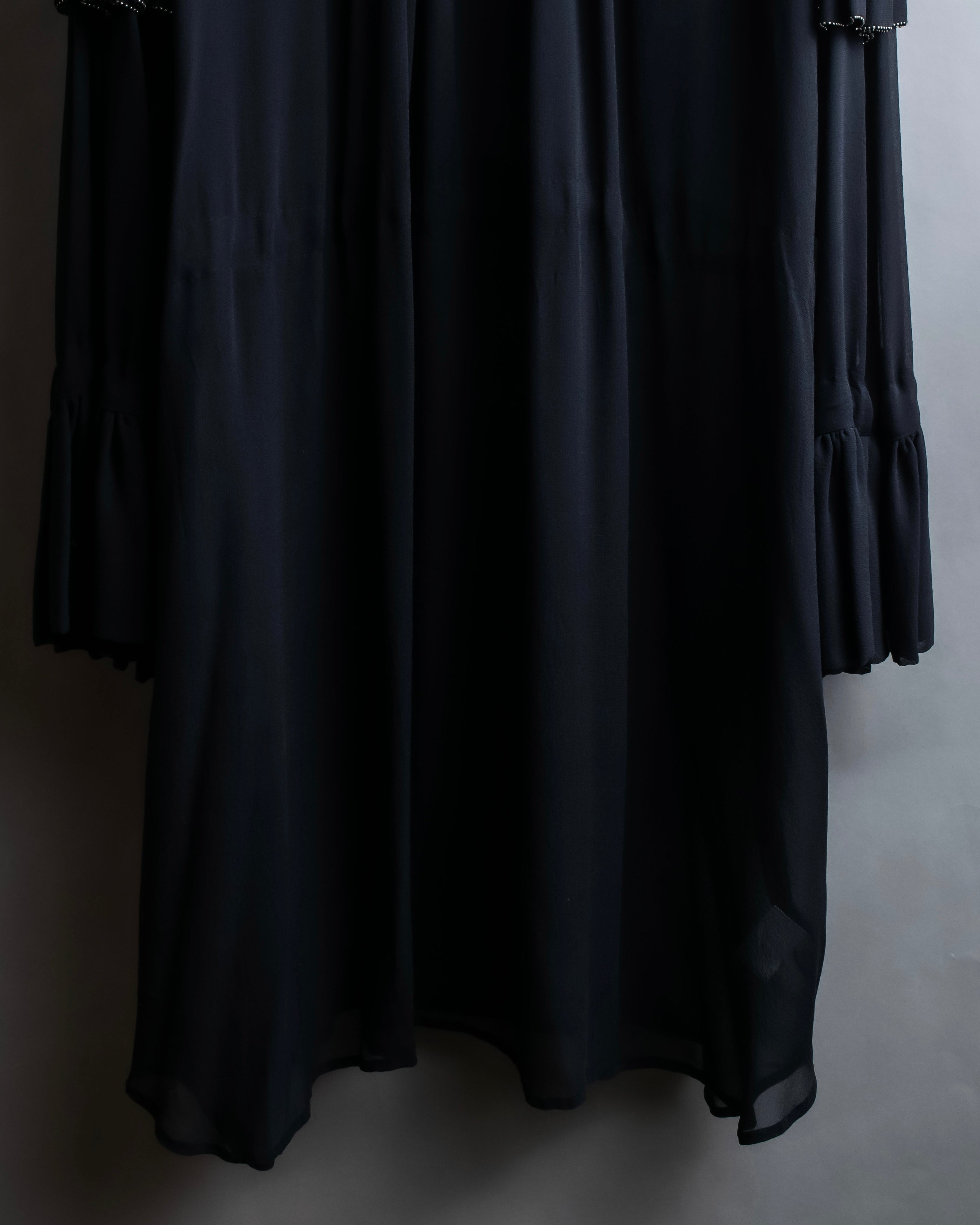 "DRIES VAN NOTTEN" Gather tiered design sheer black dress