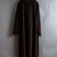 "BURBERRYS" Fly front deep brown soutien collar super long coat