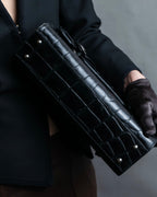 “Jean Paul Gautier” Crocodile-embossed shoulder bag