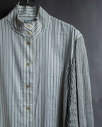 "LOEWE" Balloon sleeve striped high neck shirt