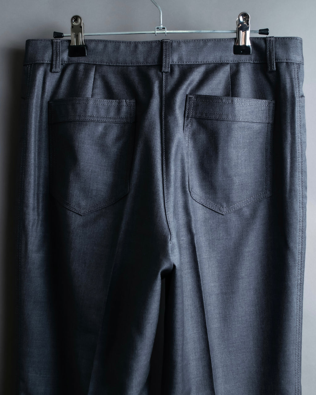 "CHANEL" 100% wool wide tapered slacks