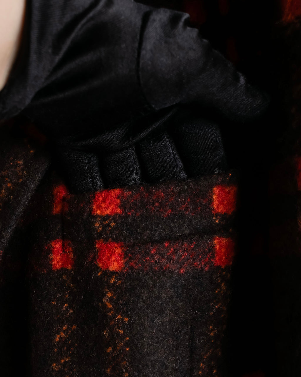 "HUGO BOSS" Plaid brushed wool tailored coat