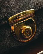 -SPECIAL- “Salvatore Ferragamo“ 90's-00's Gancini pony hair and leather dual-way boston bag
