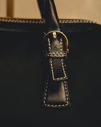 “Salvatore Ferragamo” 90’s-00’s Gancini-detail textured canvas shoulder bag