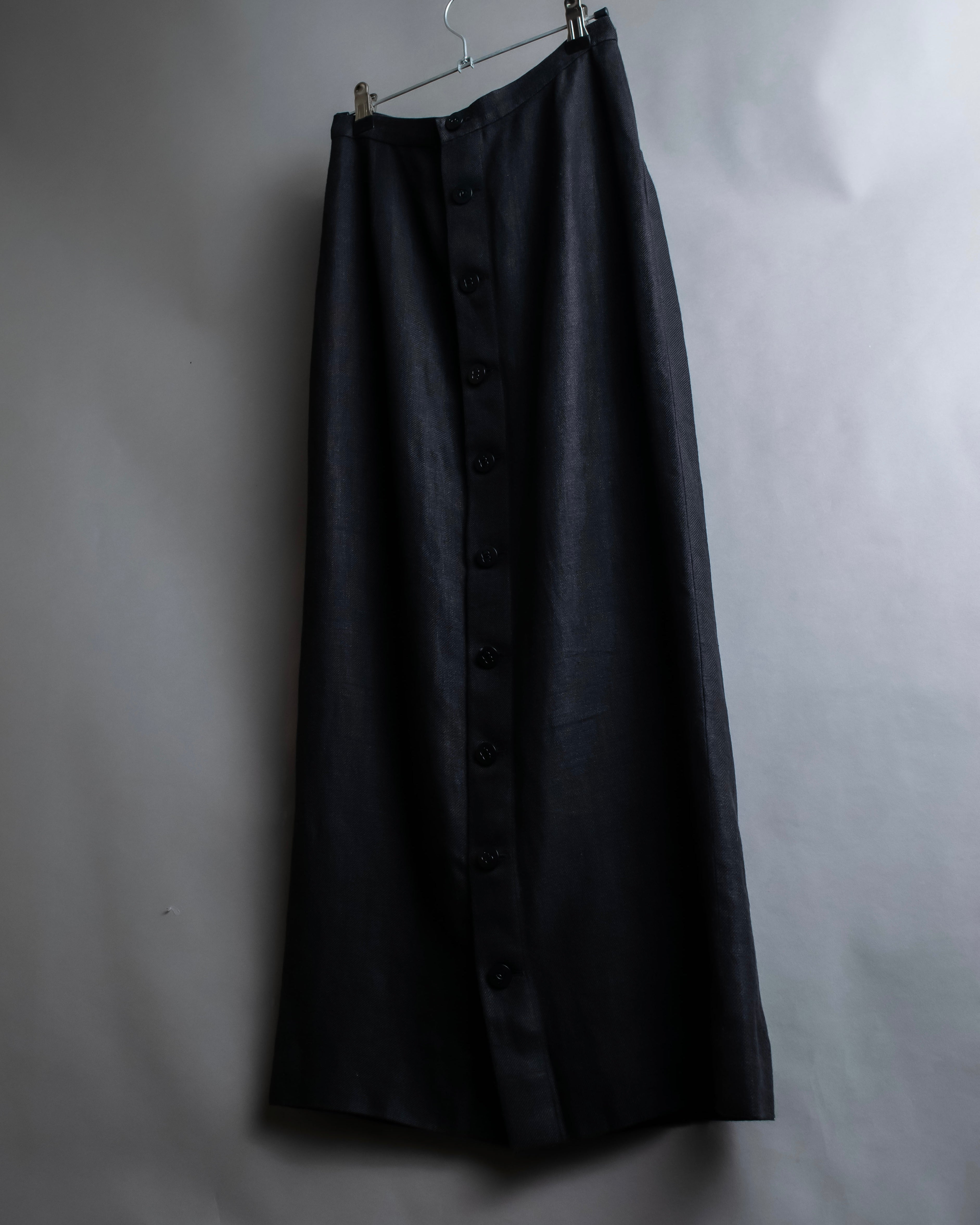 "CHANEL" Back button design flared maxi skirt