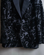 "GUCCI" Floral patterned lamé tailored jacket"