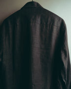 -SPECIAL- “HERMES” 90’s-00’s wide-collar linen shirt