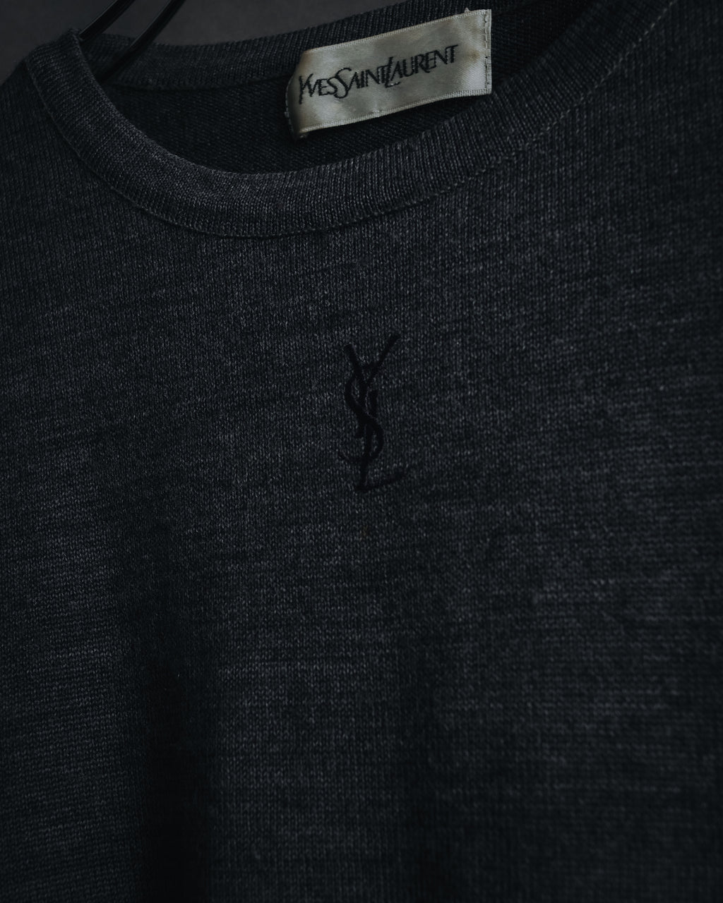 "YVES SAINT LAURENT" 80’s-90’s embroidered logo wool knit sweater
