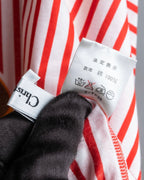 "Christian Dior" Stripe pattern front print tunic