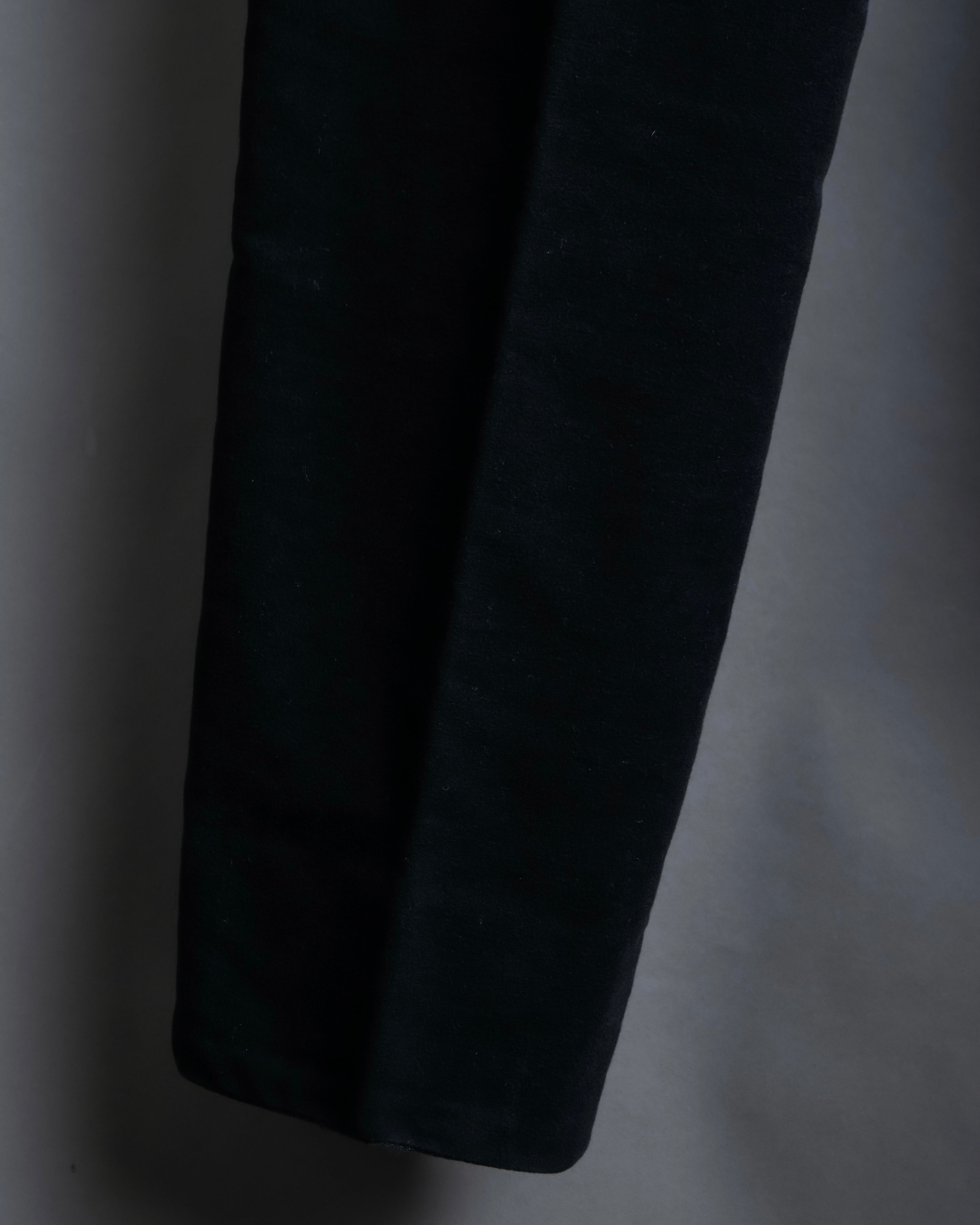 "HERMES" Leather trimmed design tapered pants