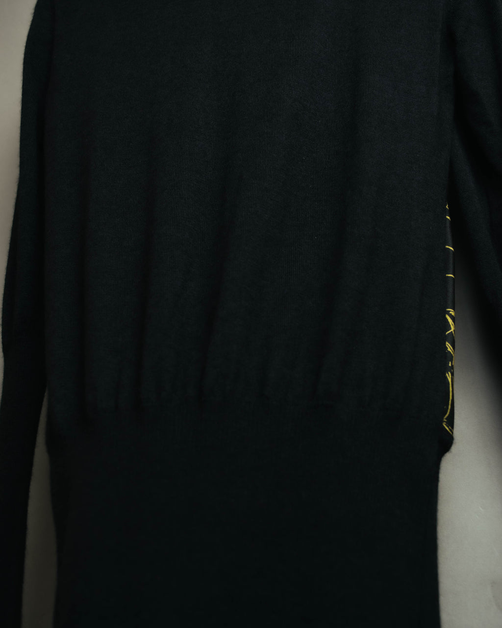 "Hermès" 00's Horse sketch print silk-paneled cashmere blend knit sweater