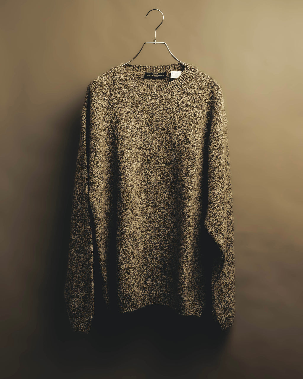 “BALENCIAGA” 90’s-00’s Textured melange wool-blend crewneck sweater