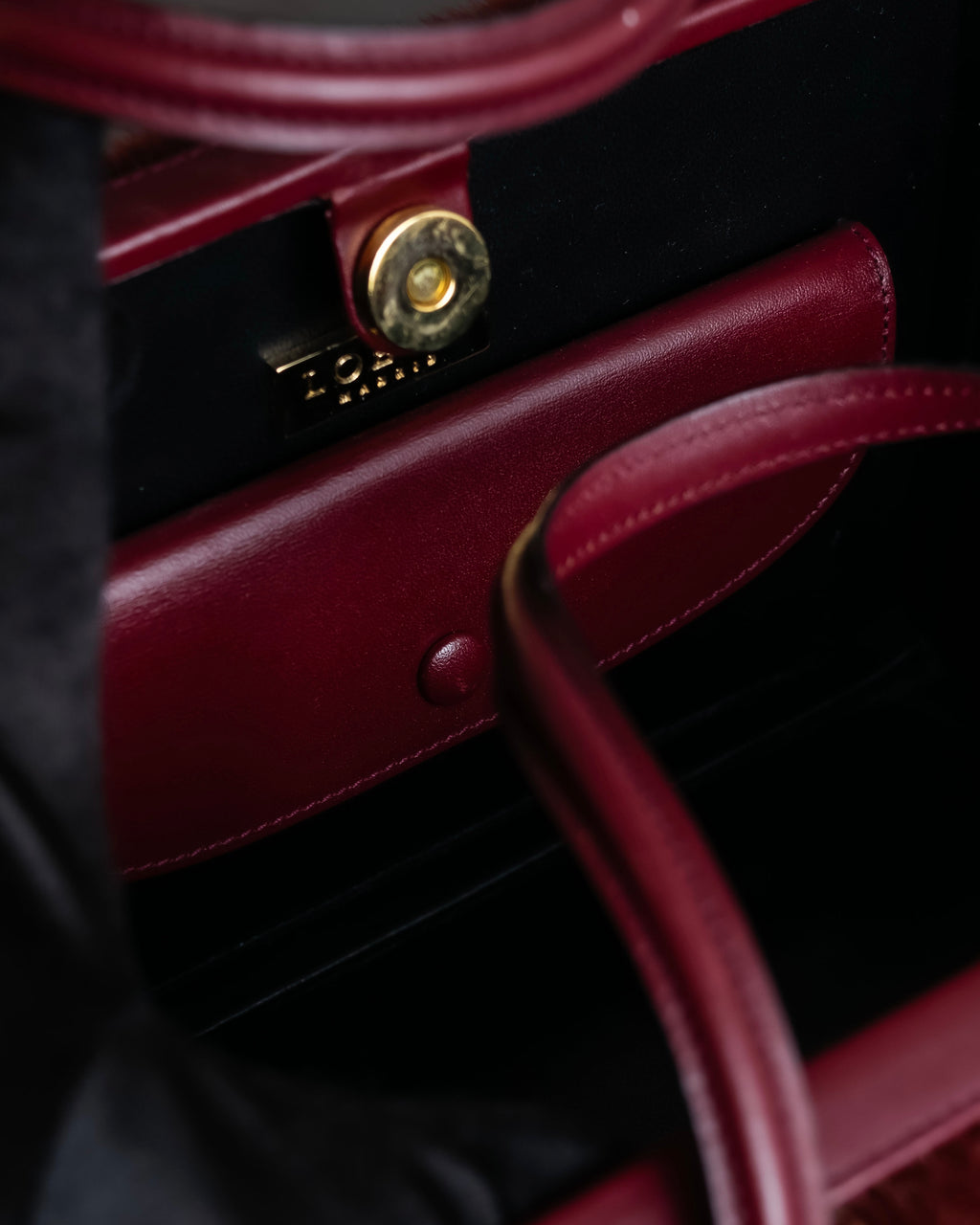 "LOEWE" Seal fur leather hand bag