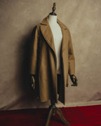 “GUCCI” 00’s-10’s Cashmere-blend leather-trimmed belted long coat