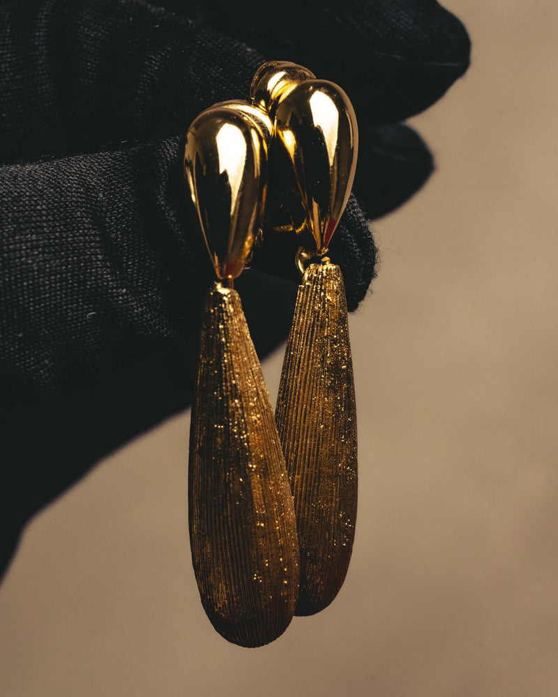 "Christian Dior" 70's-80's Sculptural clip-on drop earrings