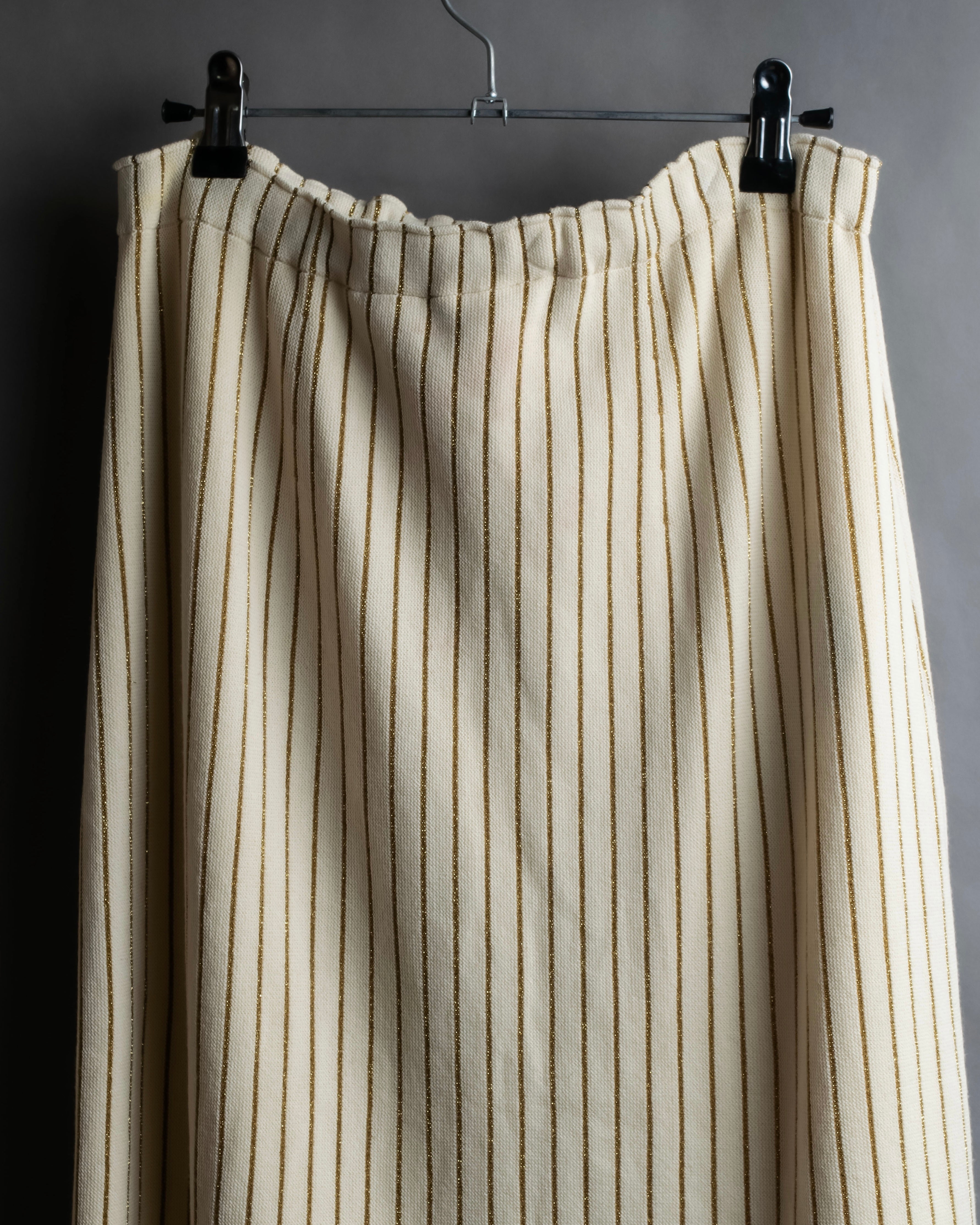 "GUCCI" Gold stripe knit maxi skirt