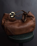 "GUCCI" Charlotte whipstitch hobo leather shoulder Bag