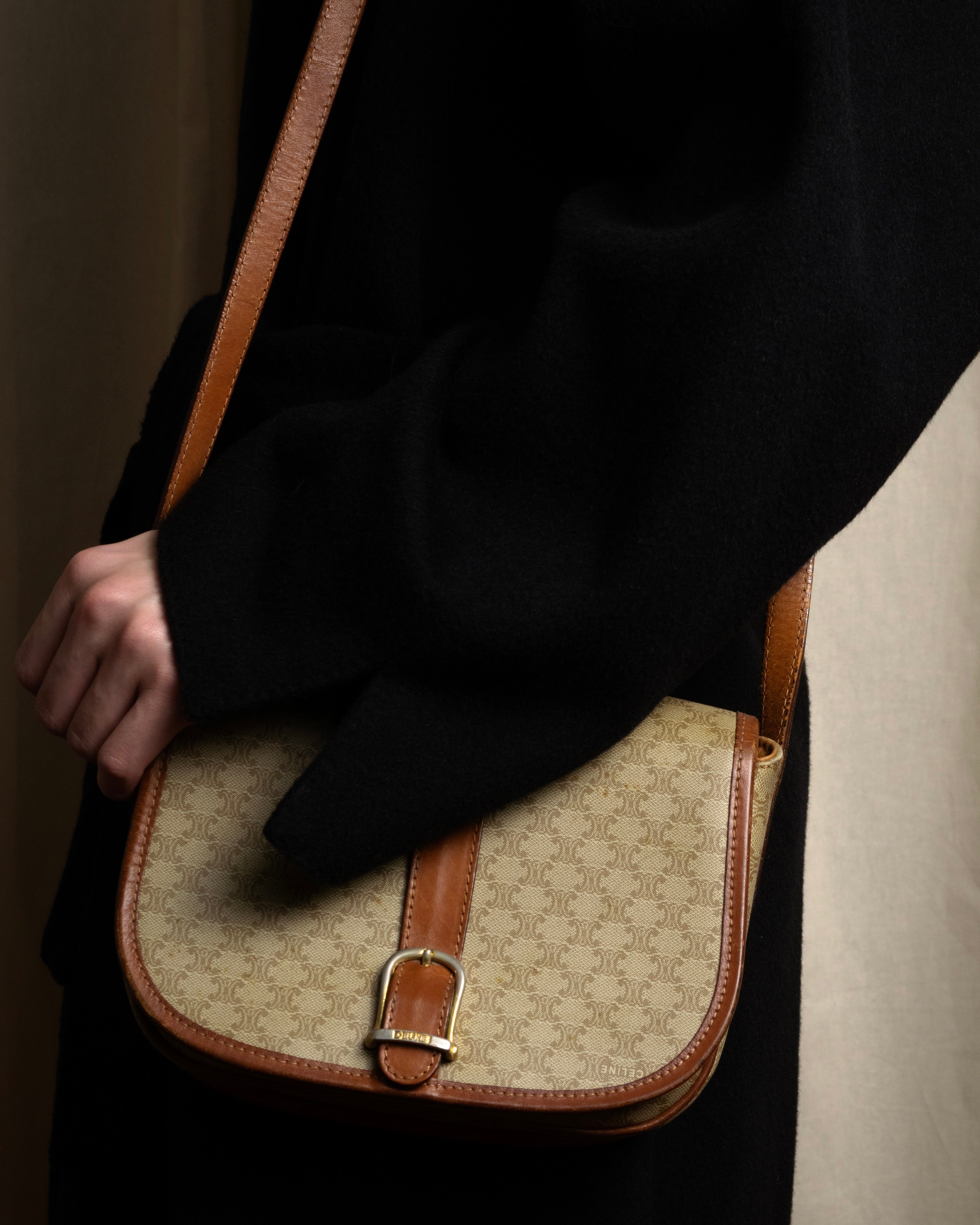 "CELINE Macadam pattern combination shoulder bag