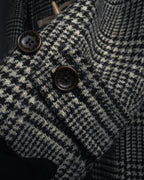 “Harris Tweed” Hooded plaid duffle coat