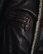 "Christian Dior" 80’s-90’s deerskin shearling collar leather jacket