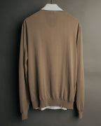 -SPECIAL- “HERMÈS” 90’s-00’s Trompe l’oeil cotton knit cardigan