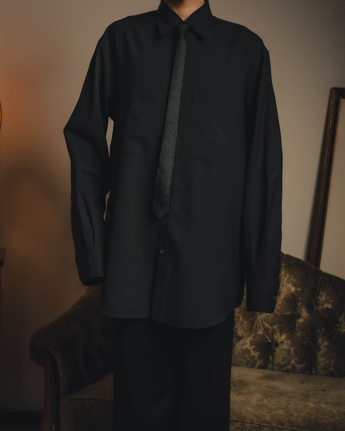 -SPECIAL- “VALENTINO” 2020-21 belted oversized wool-blend shirt